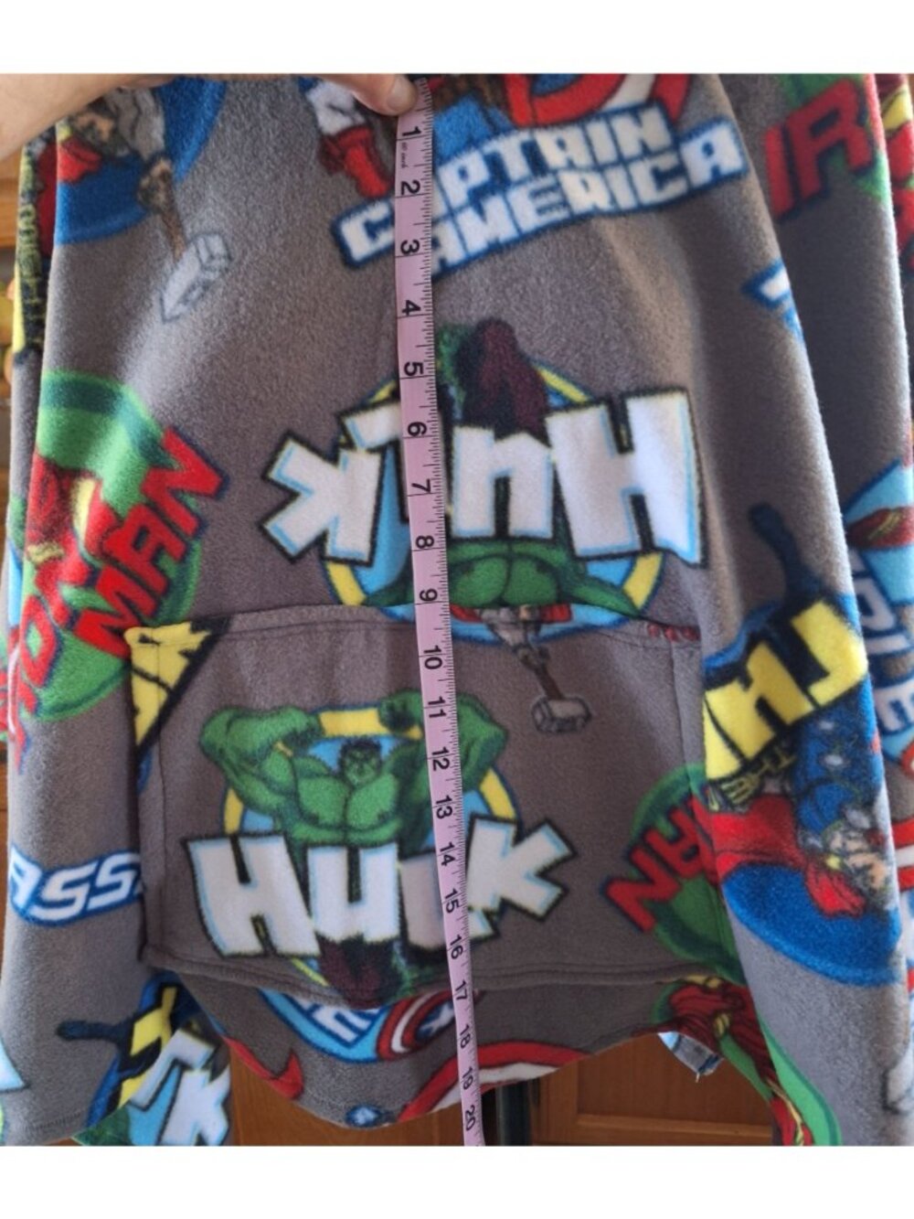 Avengers Fleece Poncho Cape With Hood & Pocket Handmade M Medium Hulk Iron Man - Picture 11 of 16